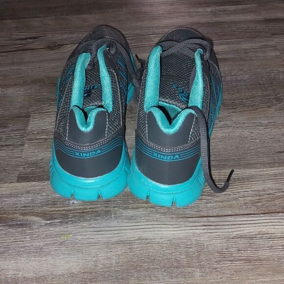 Womans mesh turquoise gray light weight sneakers Sz 8.5 - Picture 4 of 7